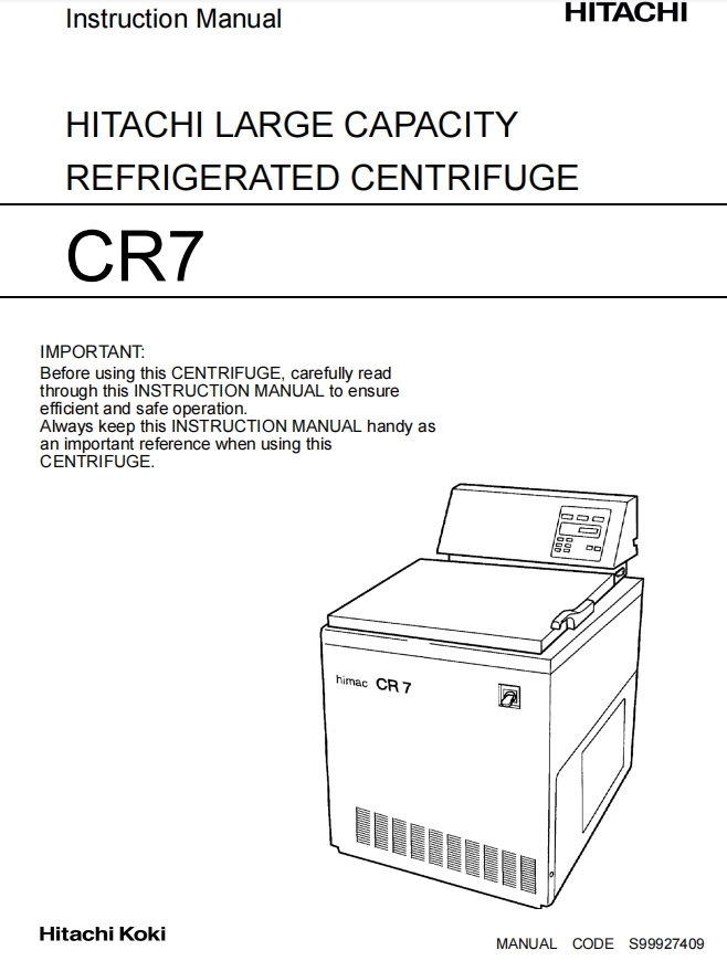日立CR7離心機(jī)說(shuō)明書